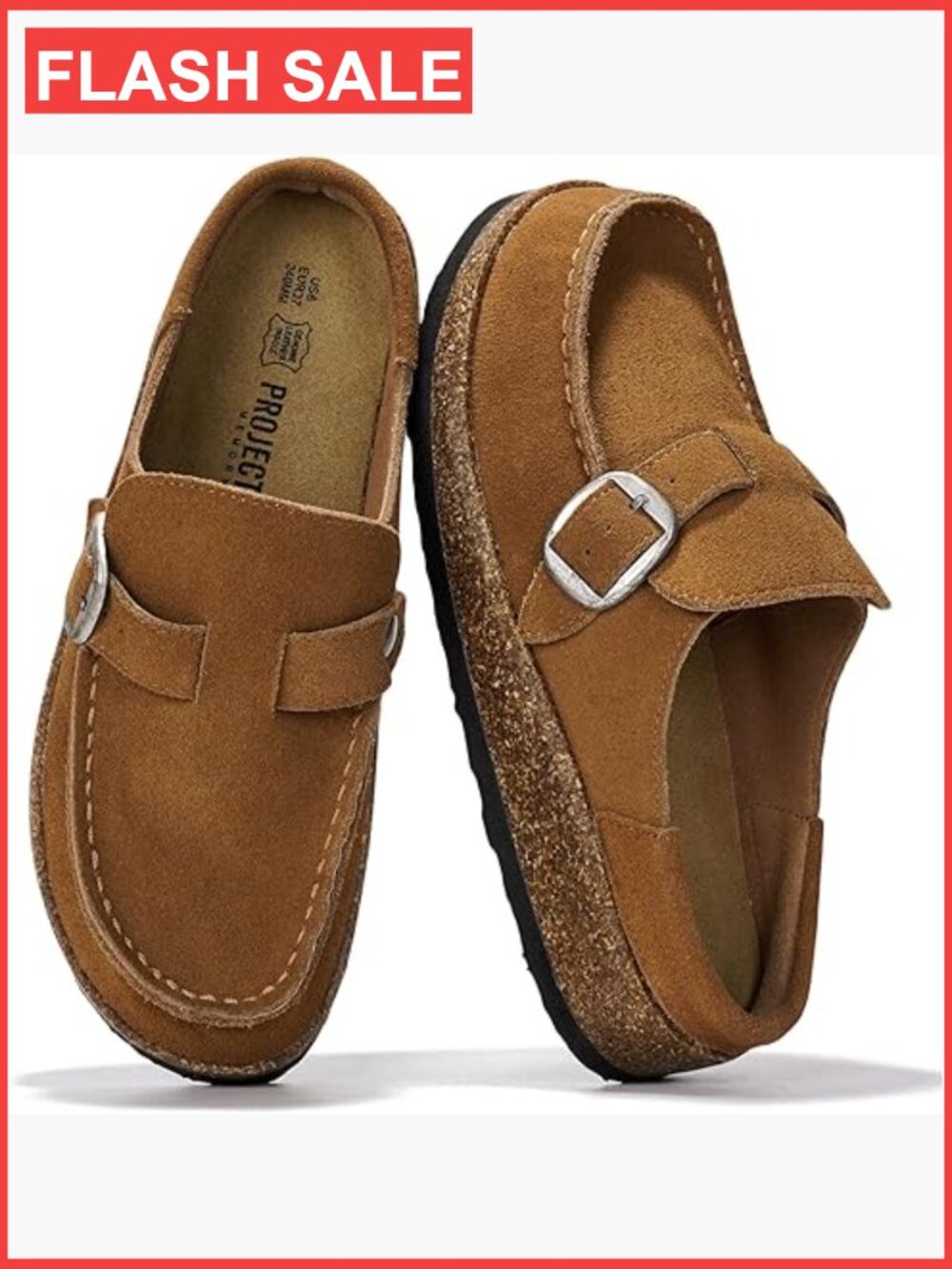 Genuine Leather Moccasin-Style Clogs for Women Memory Foam Non-Slip Mules - Picture 1 of 7